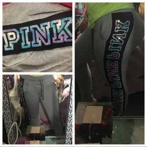 Victoria secret pink Sequin bling Skinny Joggers